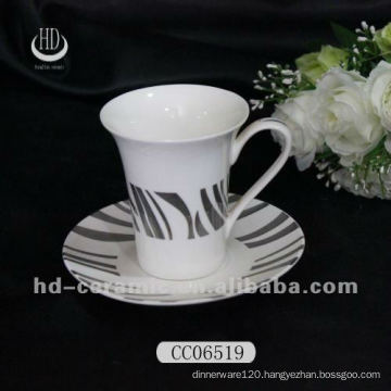 silver plated decal ceramic tea cup and saucer,coffee cup and saucer